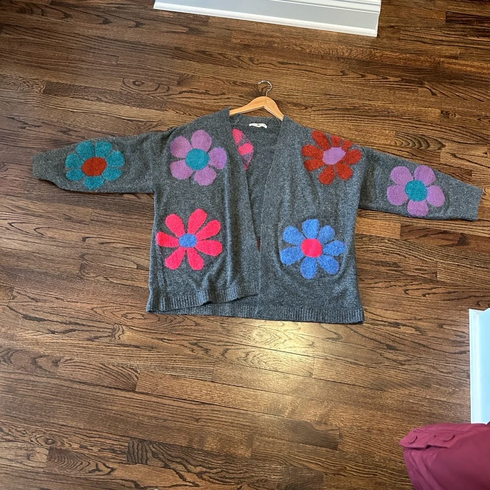 NATURAL LIFE Colorful Floral Gray Cardigan - Picture 5 of 9